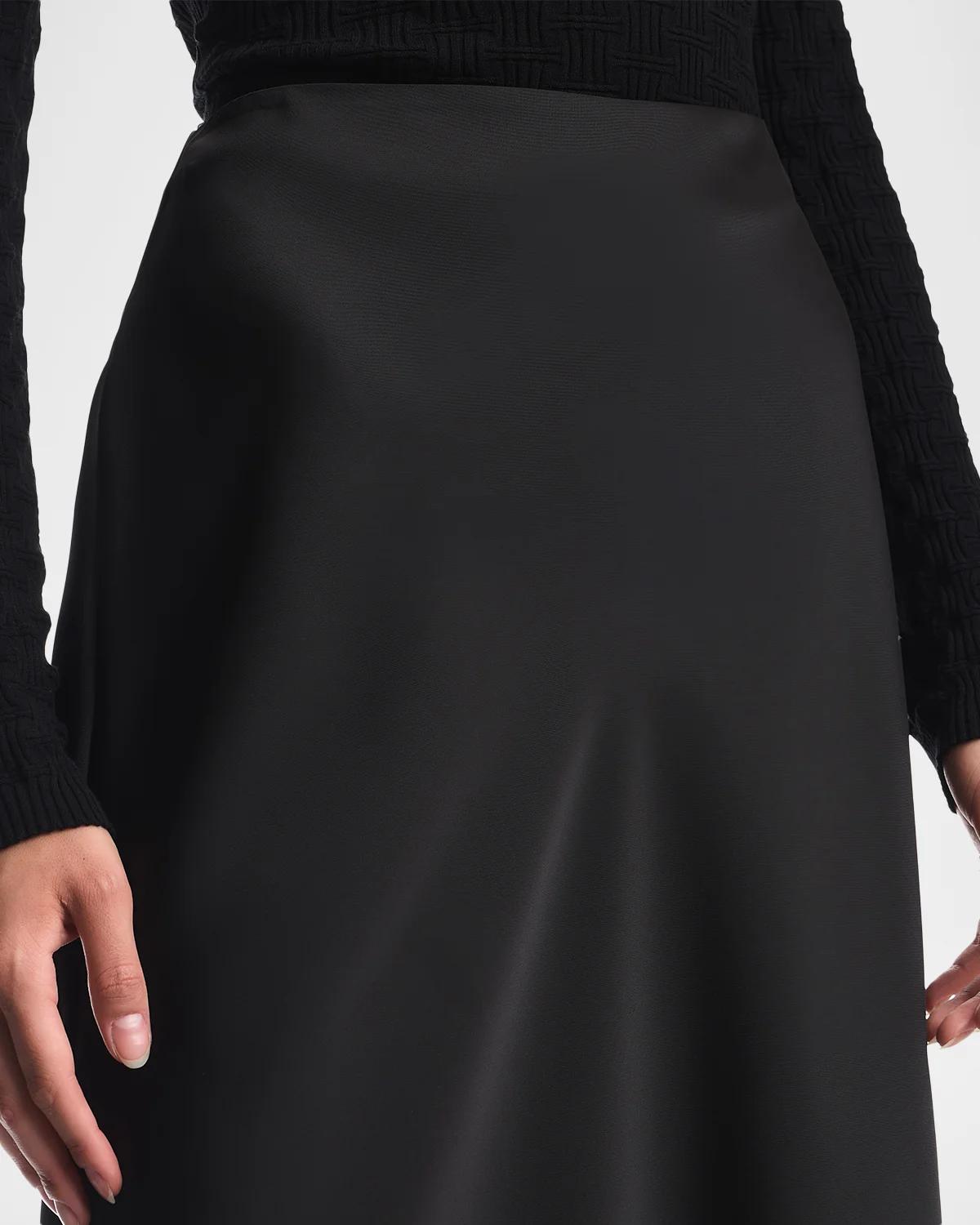 Satin A-Line Midi Skirt - thumbnail 6