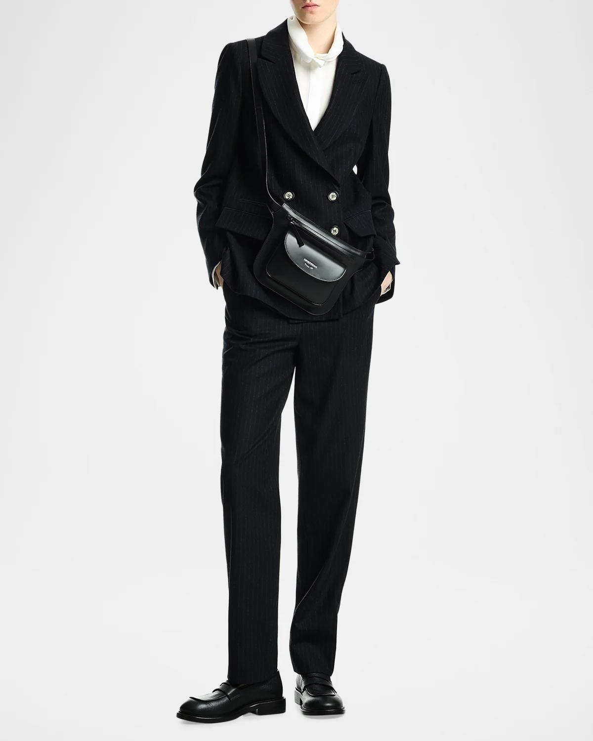 Pinstriped Wool-Blend Straight-Leg Trousers - thumbnail 2