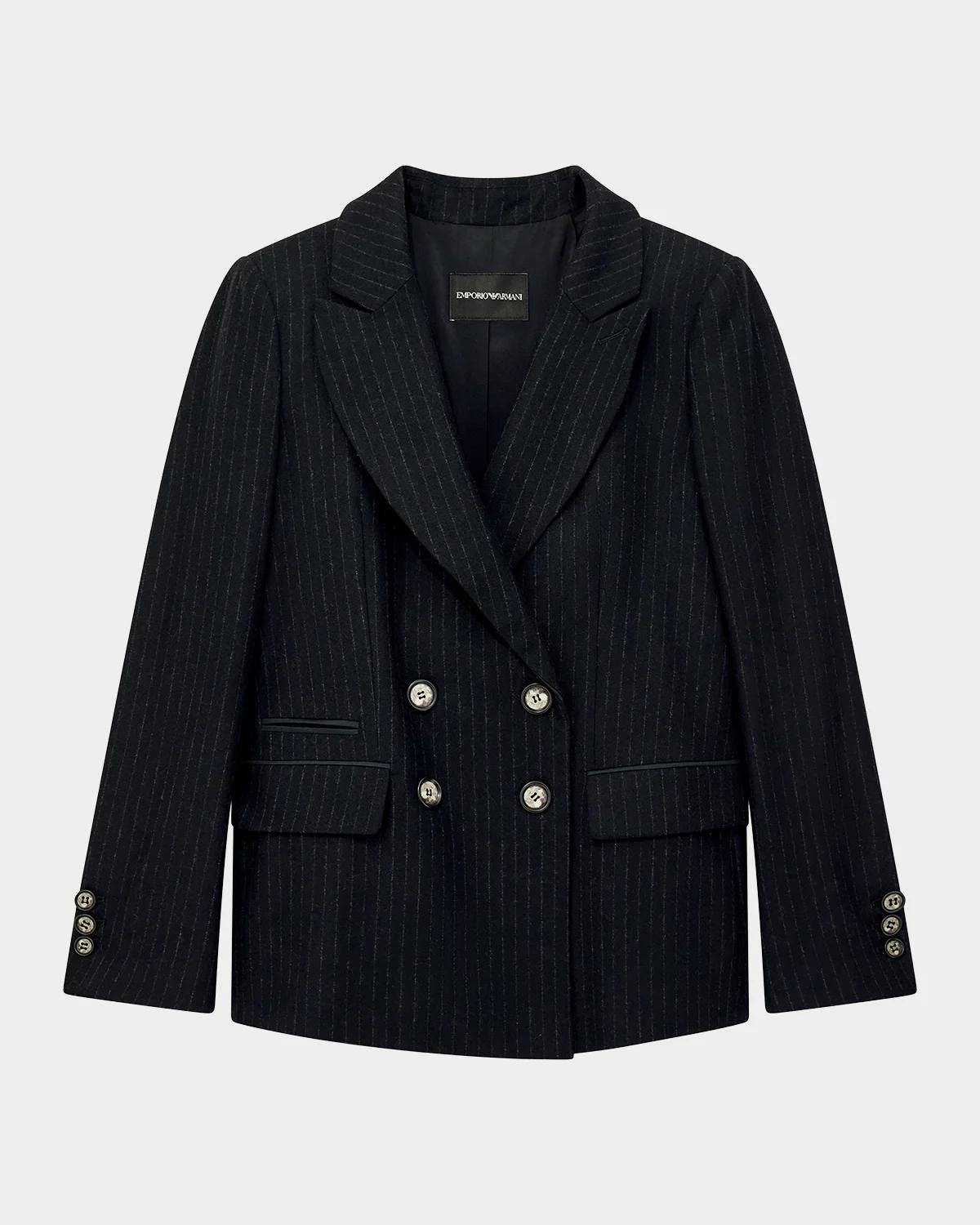 Striped Wool-Blend Blazer