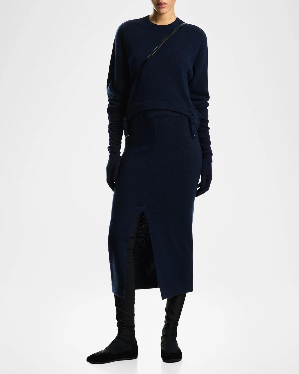 Virgin Wool-Cashmere Midi Skirt - thumbnail 2