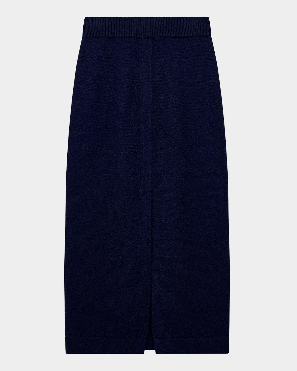 Virgin Wool-Cashmere Midi Skirt