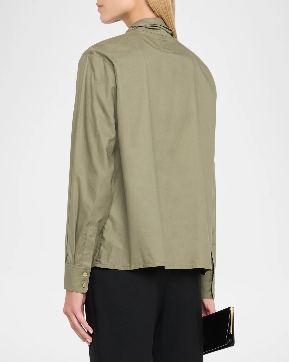Button-Front Scarf Shirt - thumbnail 3