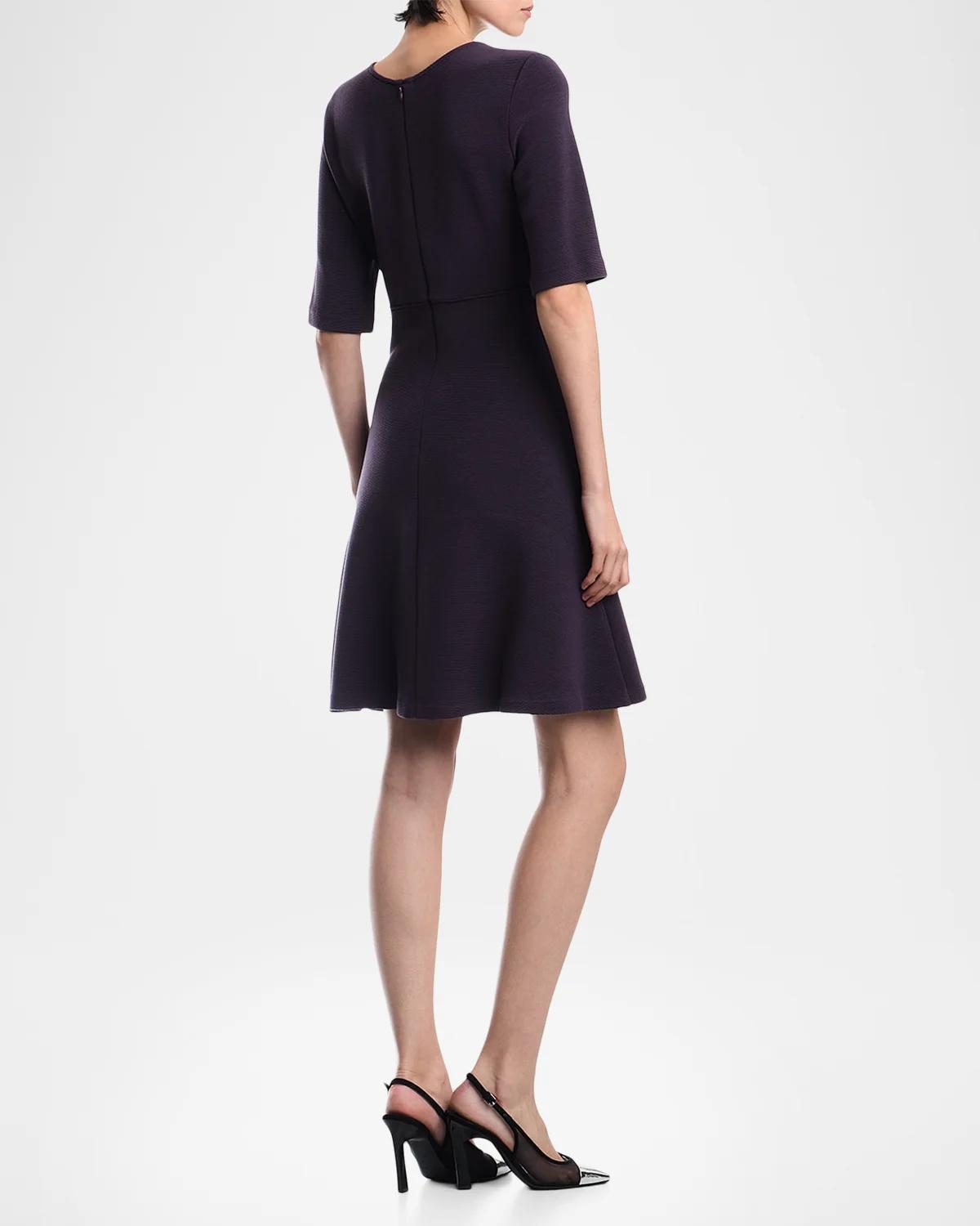 Rib-Knit A-Line Mini Dress - thumbnail 3
