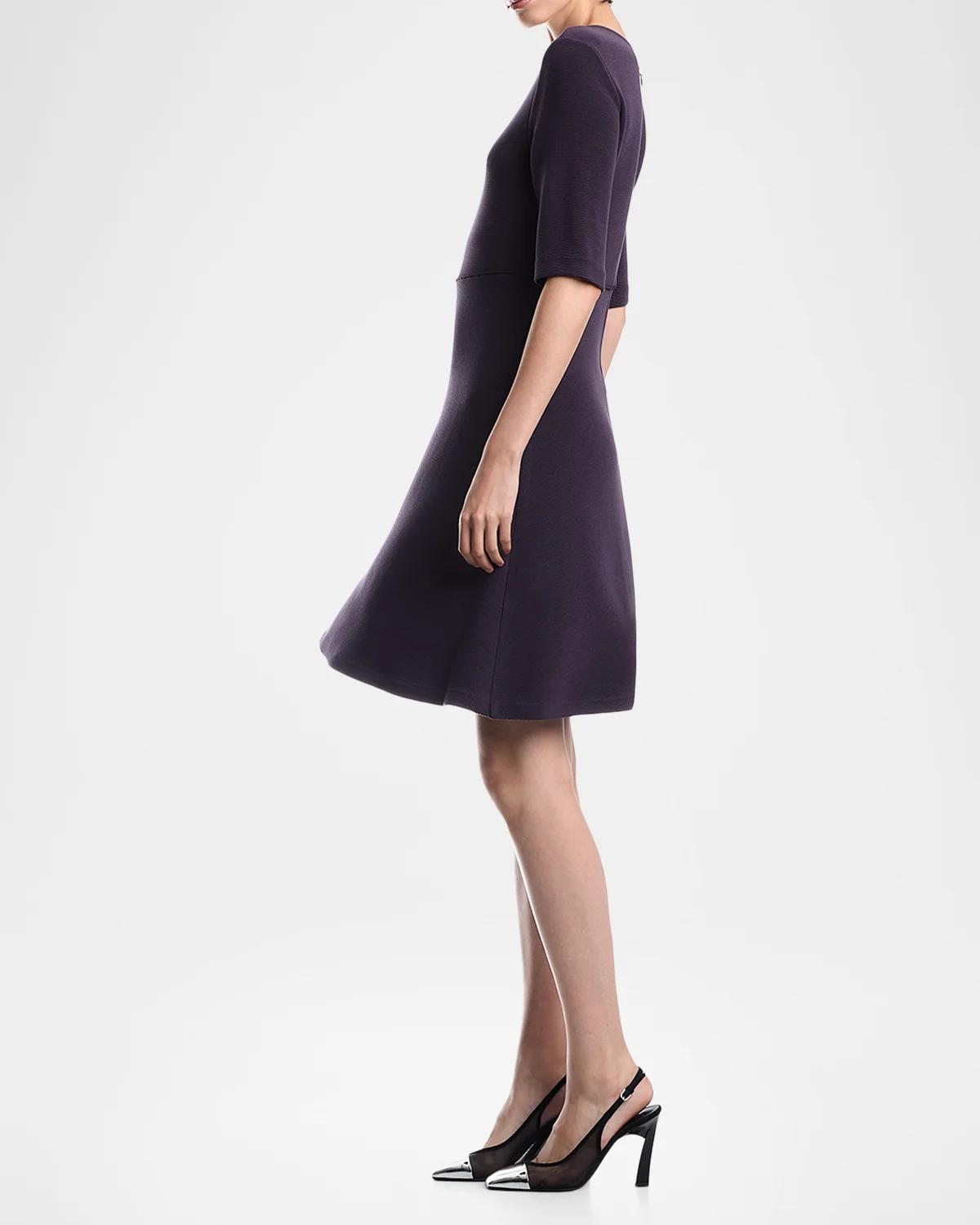 Rib-Knit A-Line Mini Dress - thumbnail 4