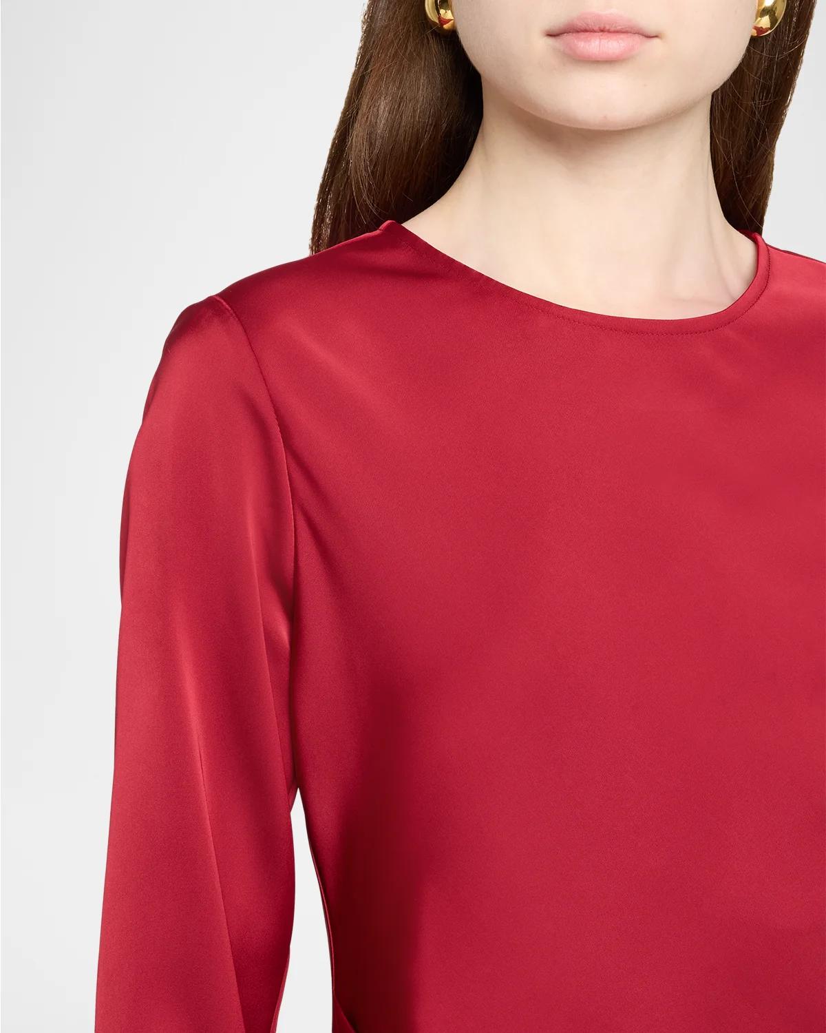 Long-Sleeve Techno Twill Maxi Dress - thumbnail 5
