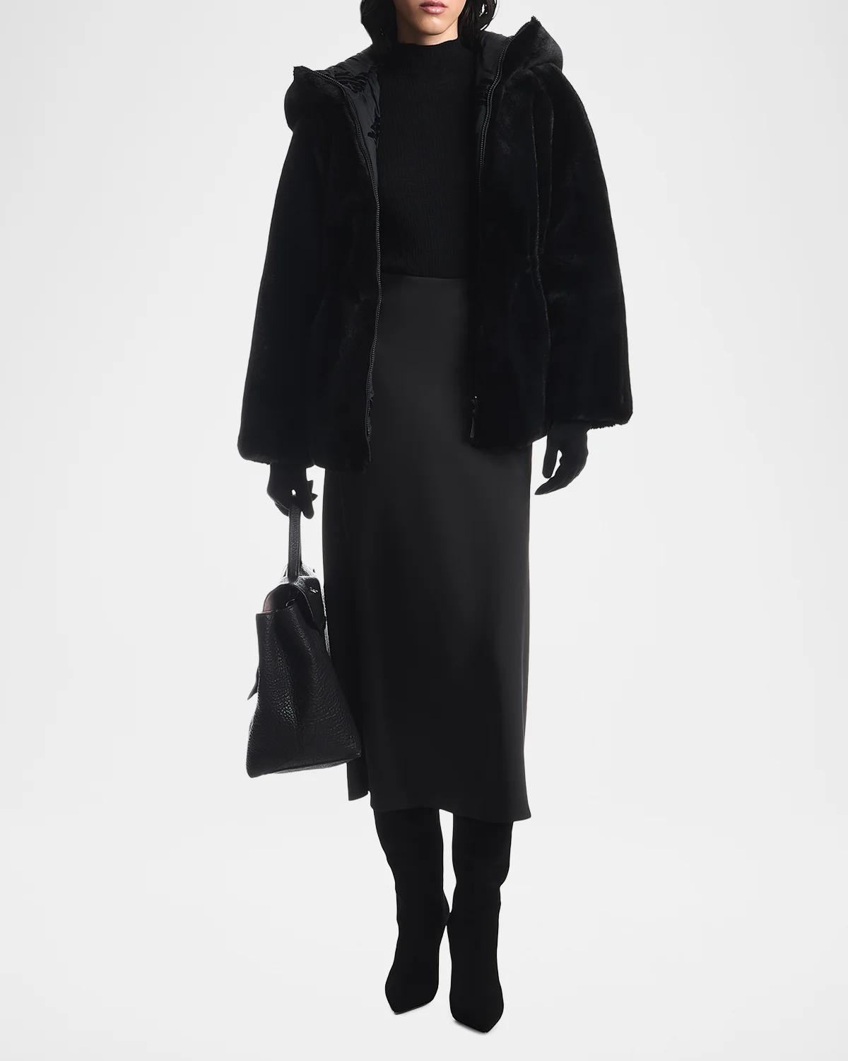 Faux-Fur Caban Coat - thumbnail 2