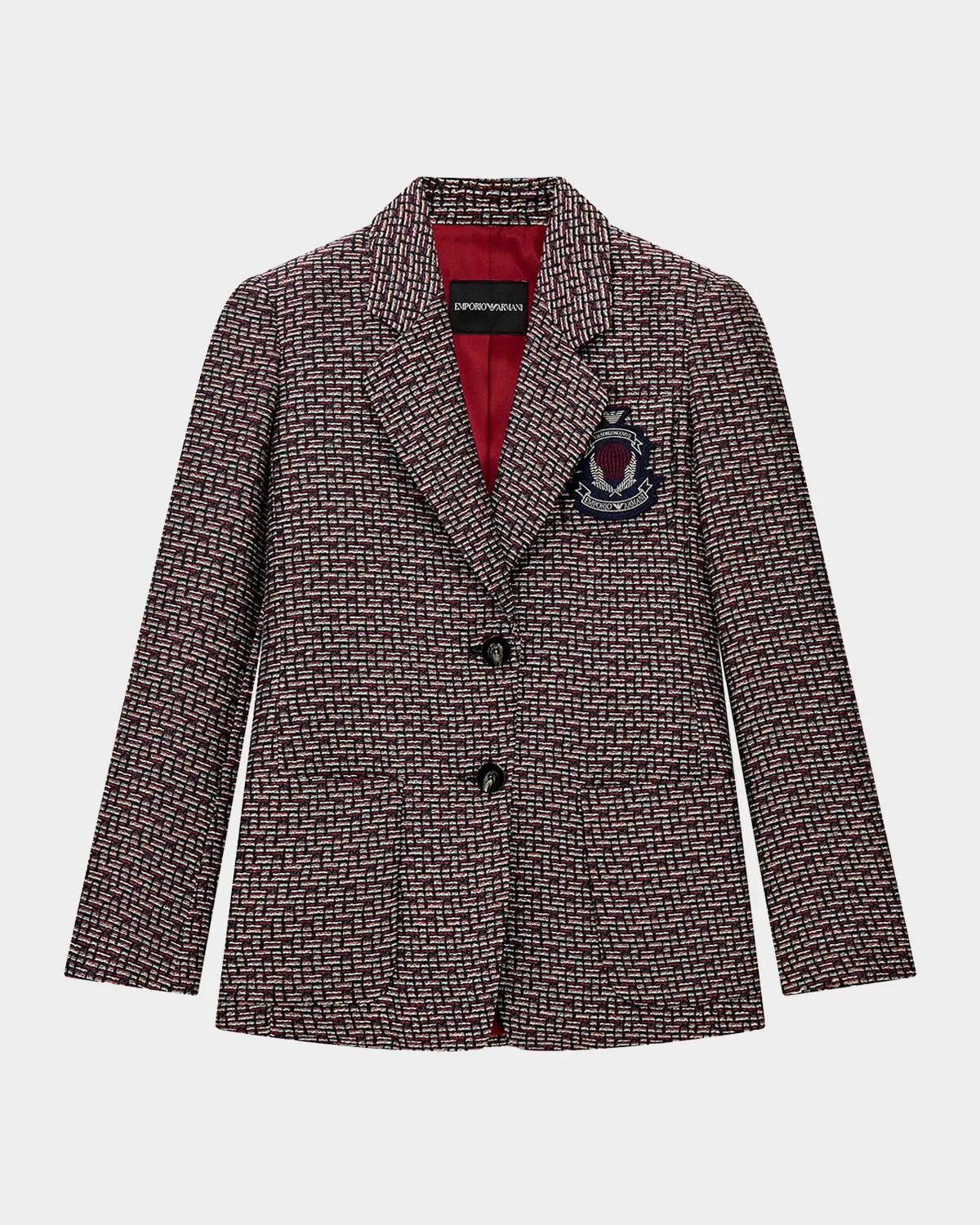 Crest Patch Tweed Blazer