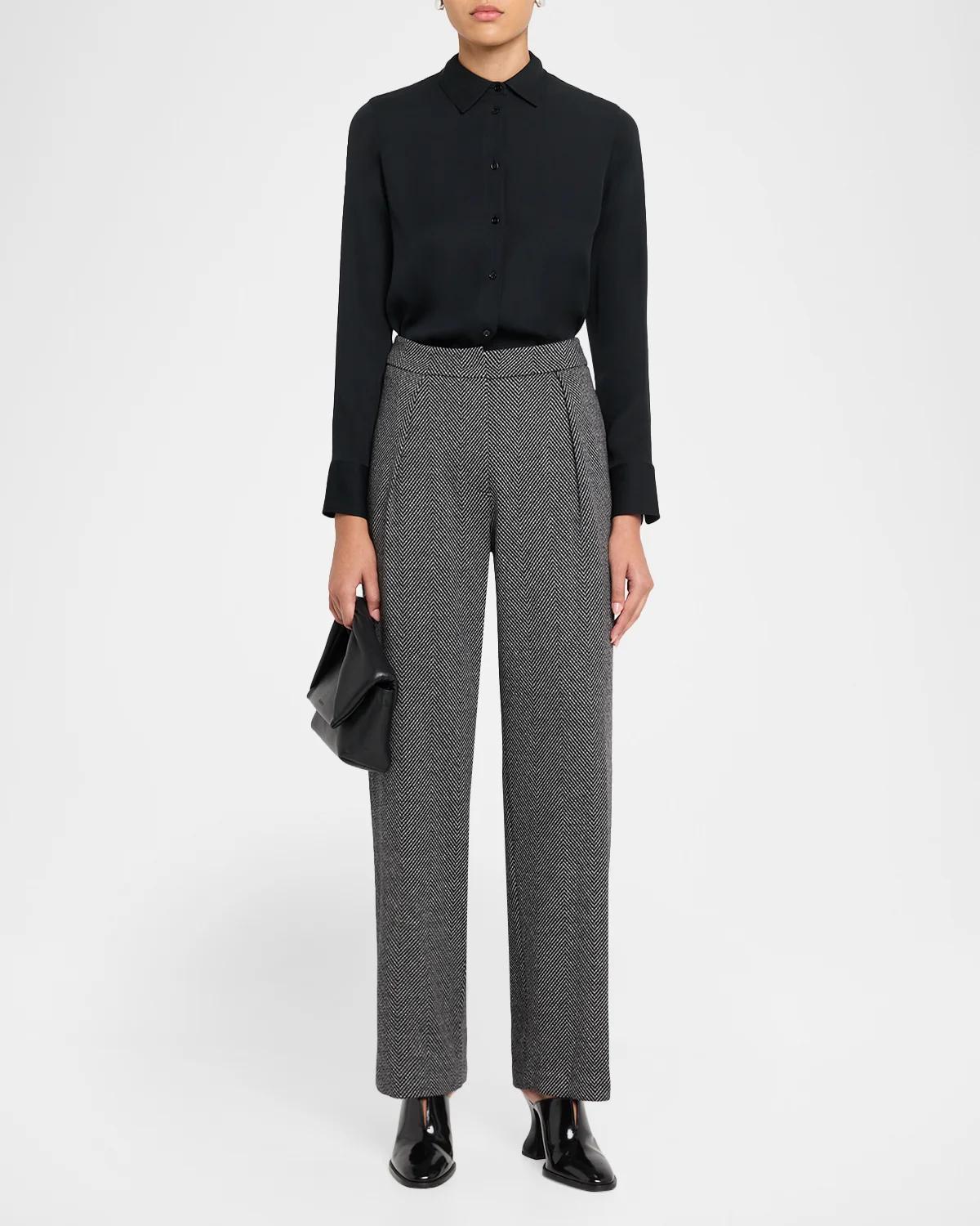 Straight-Leg Chevron Trousers - thumbnail 2
