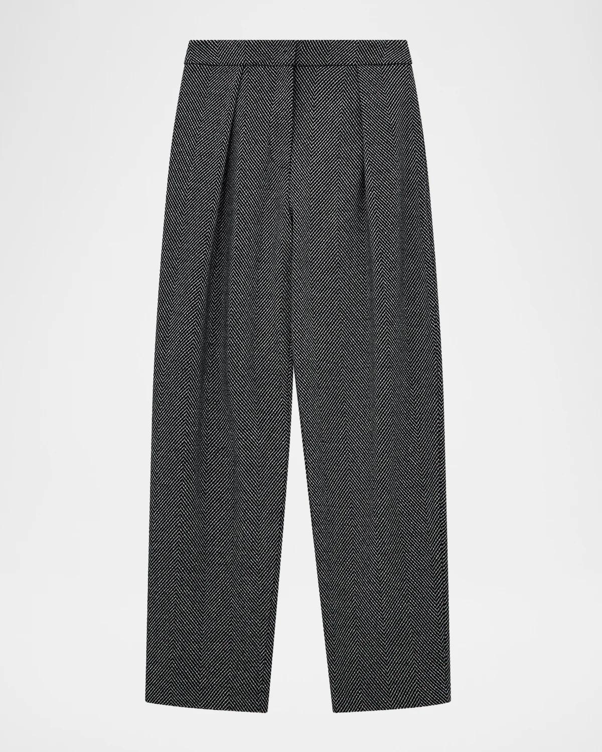 Straight-Leg Chevron Trousers