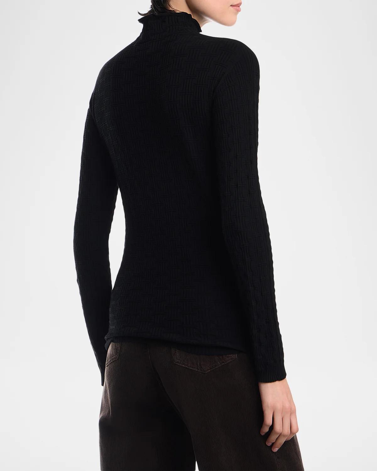 Rolled-Neck Ribbed Sweater - thumbnail 3