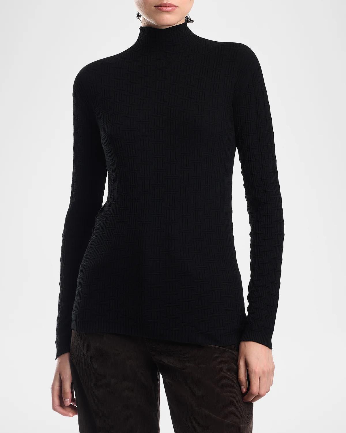 Rolled-Neck Ribbed Sweater - thumbnail 4