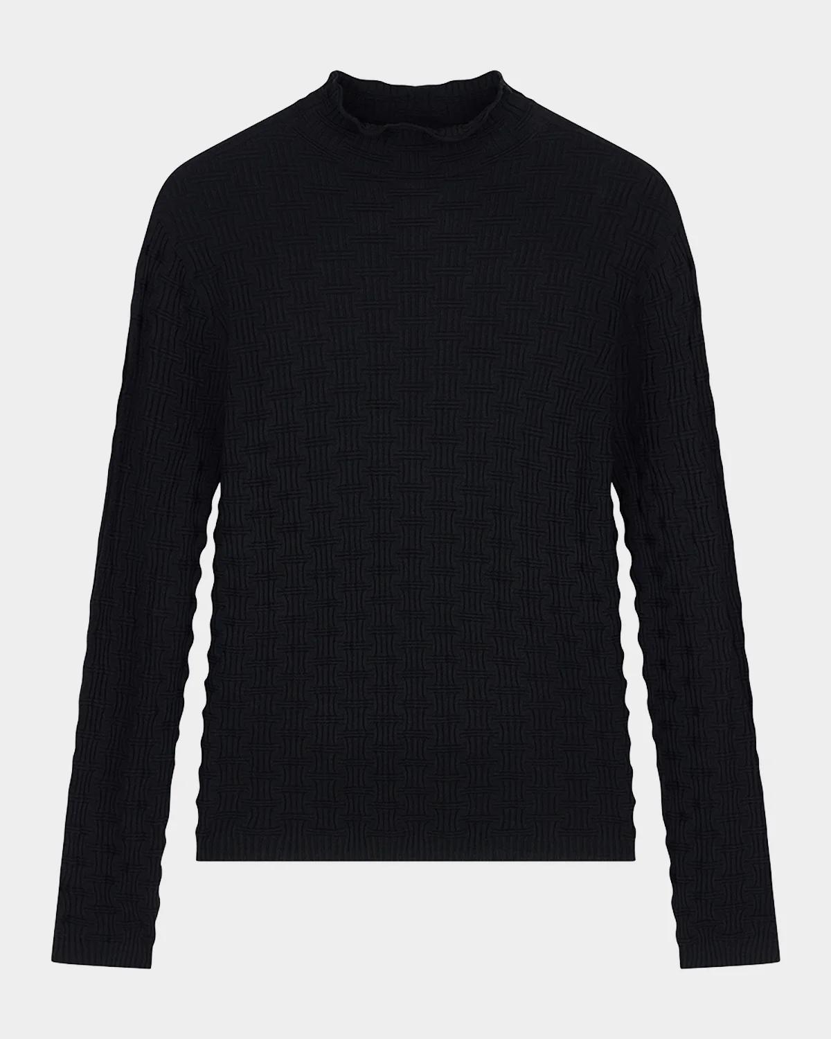 Rolled-Neck Ribbed Sweater