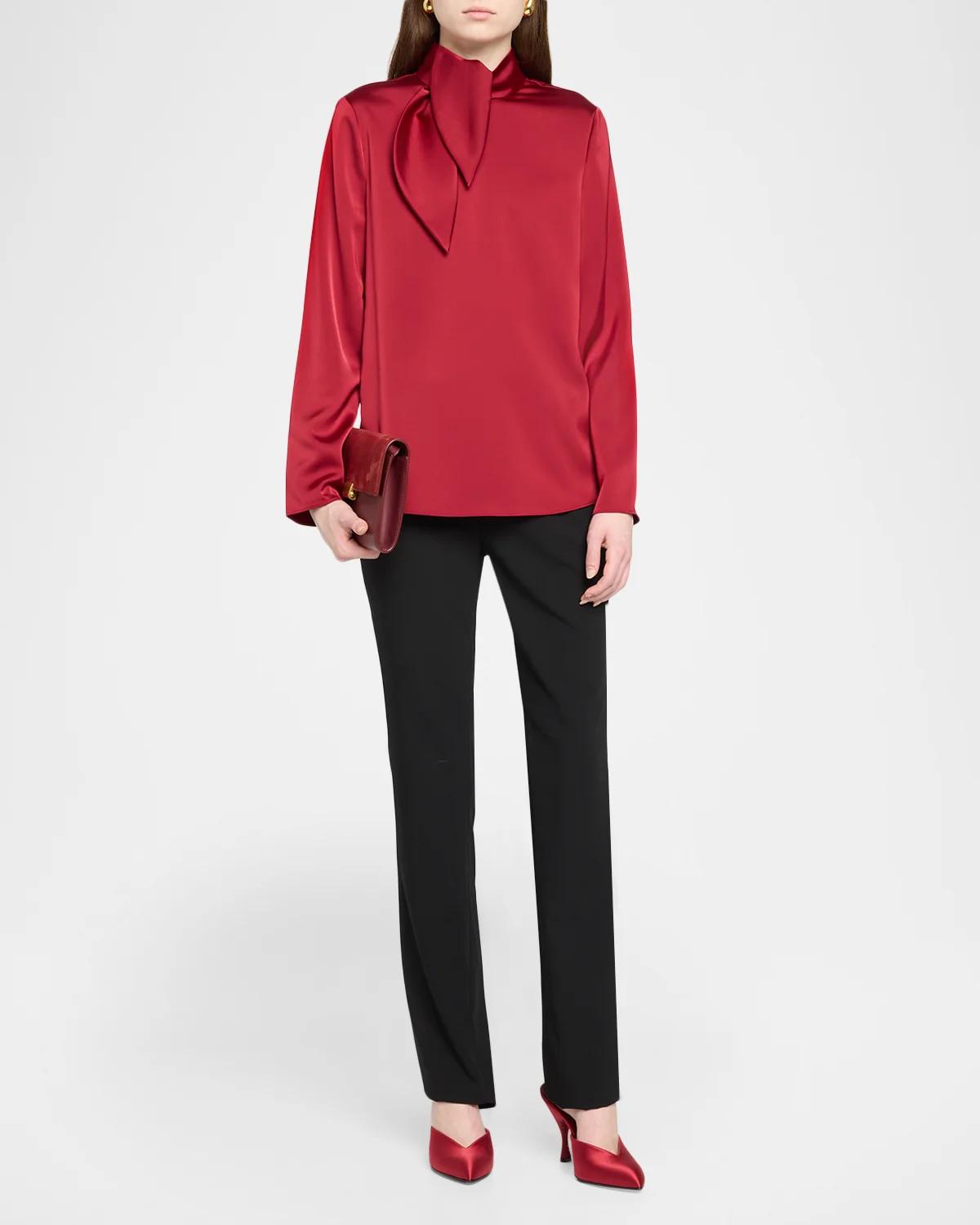 Tie-Neck Techno Twill Shirt - thumbnail 2