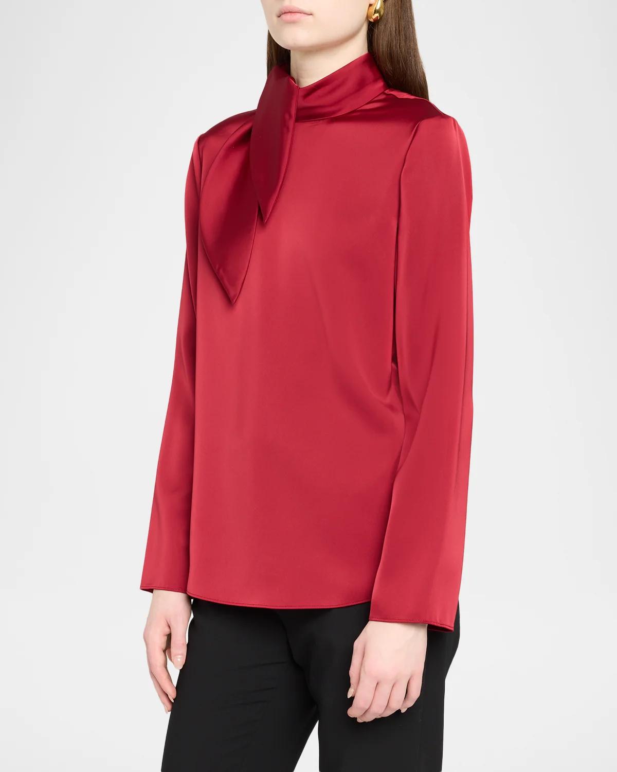 Tie-Neck Techno Twill Shirt - thumbnail 4