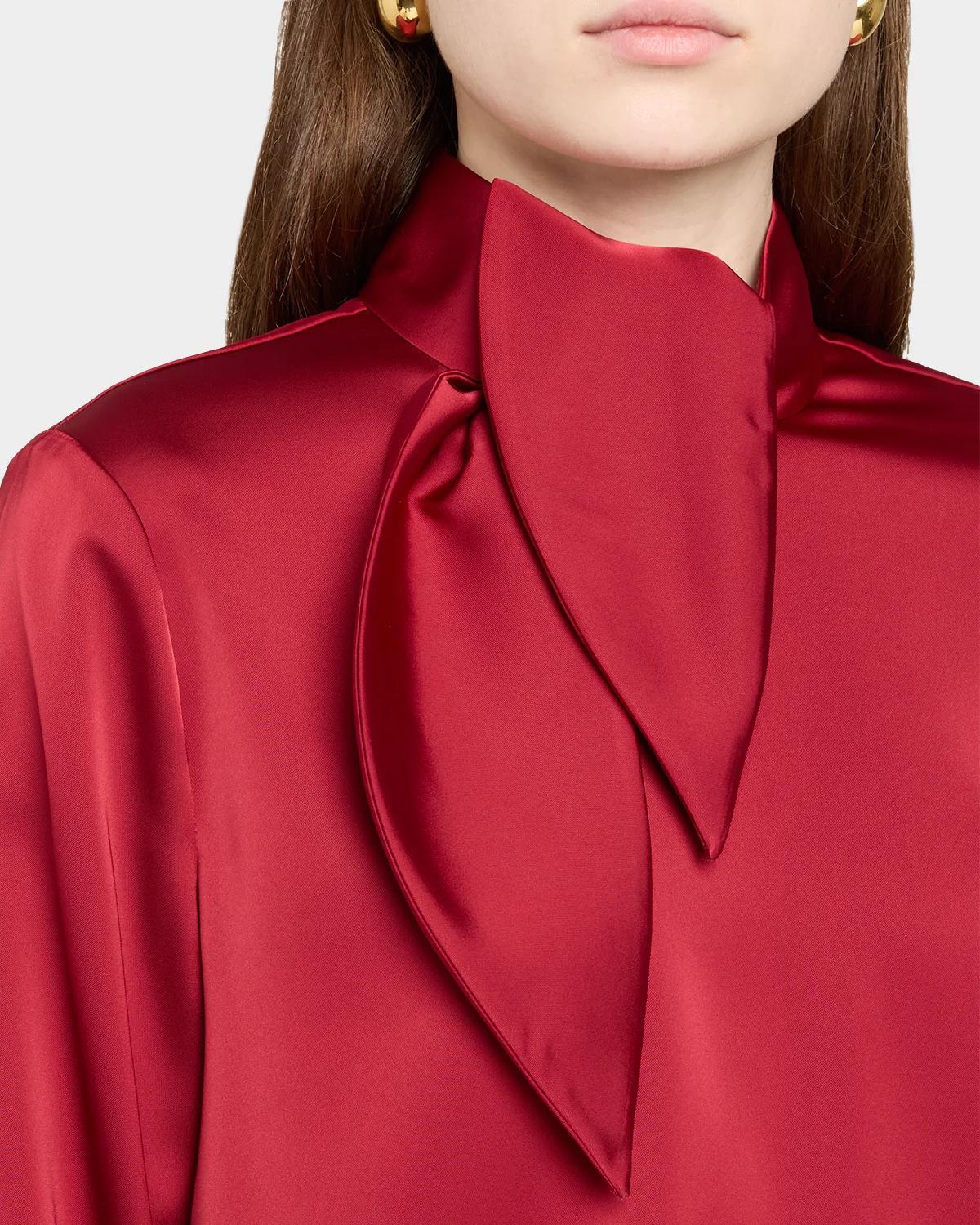 Tie-Neck Techno Twill Shirt - thumbnail 5