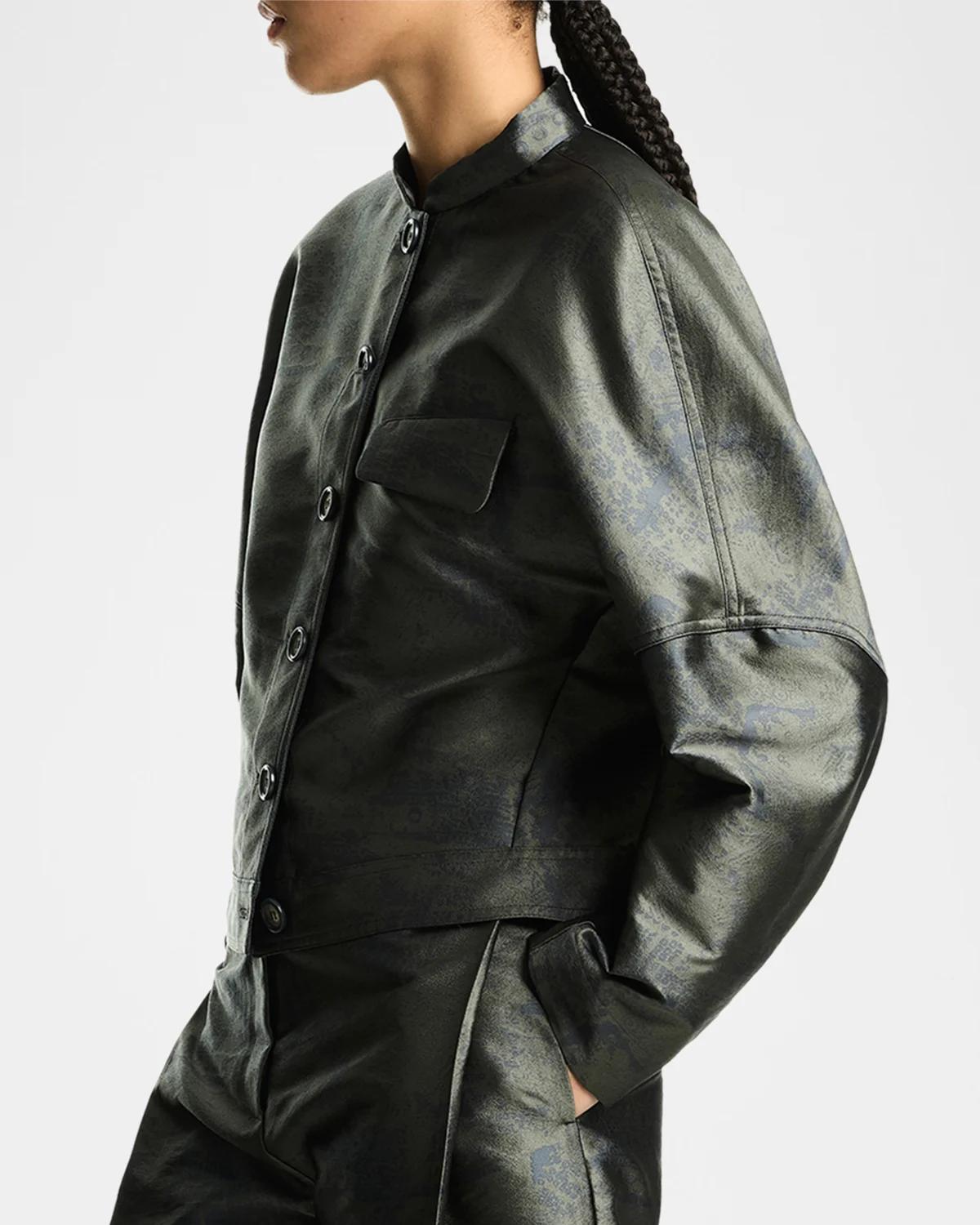 Caban Abstract Jacquard Coat - thumbnail 3