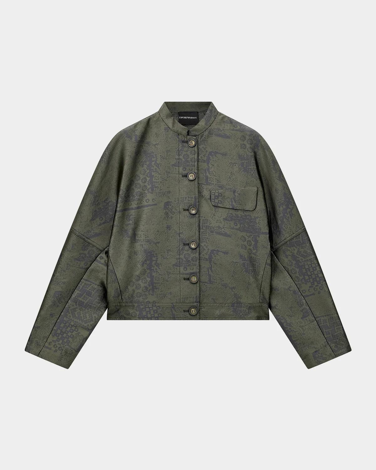 Caban Abstract Jacquard Coat