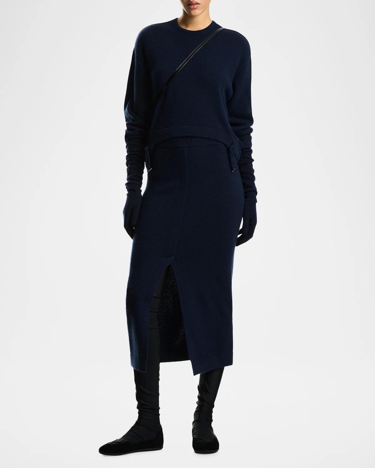 Drawstring Virgin Wool-Cashmere Sweater - thumbnail 2