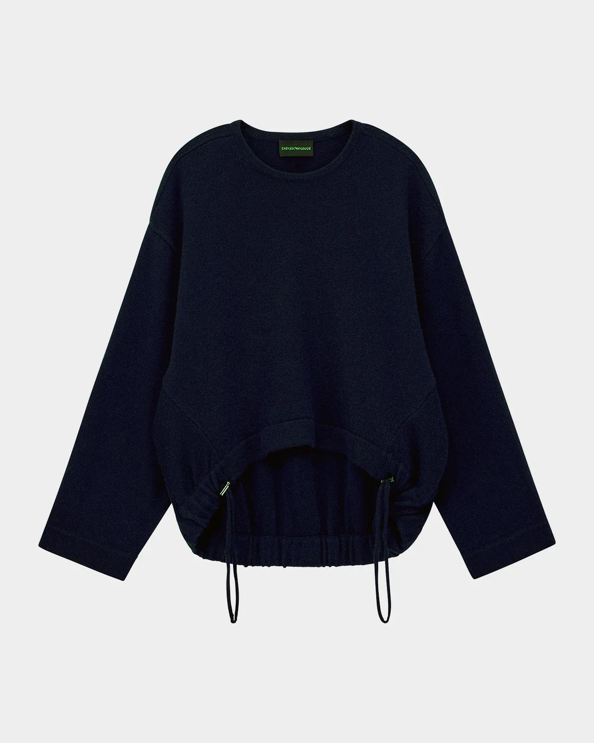 Drawstring Virgin Wool-Cashmere Sweater