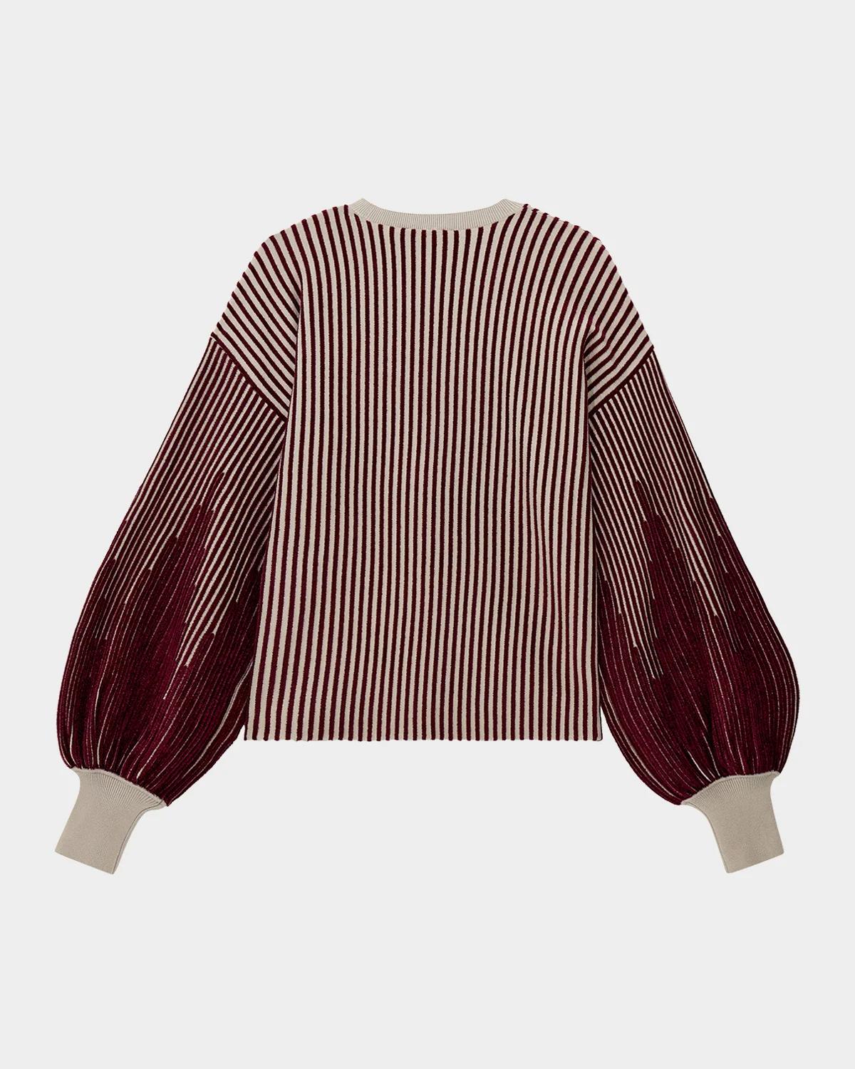 Striped Drop-Shoulder Crewneck Sweater - thumbnail 2