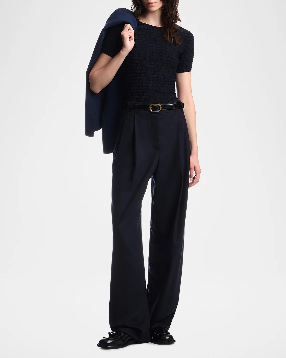 Slim-Fit Textured Jacquard Jersey Top - thumbnail 2