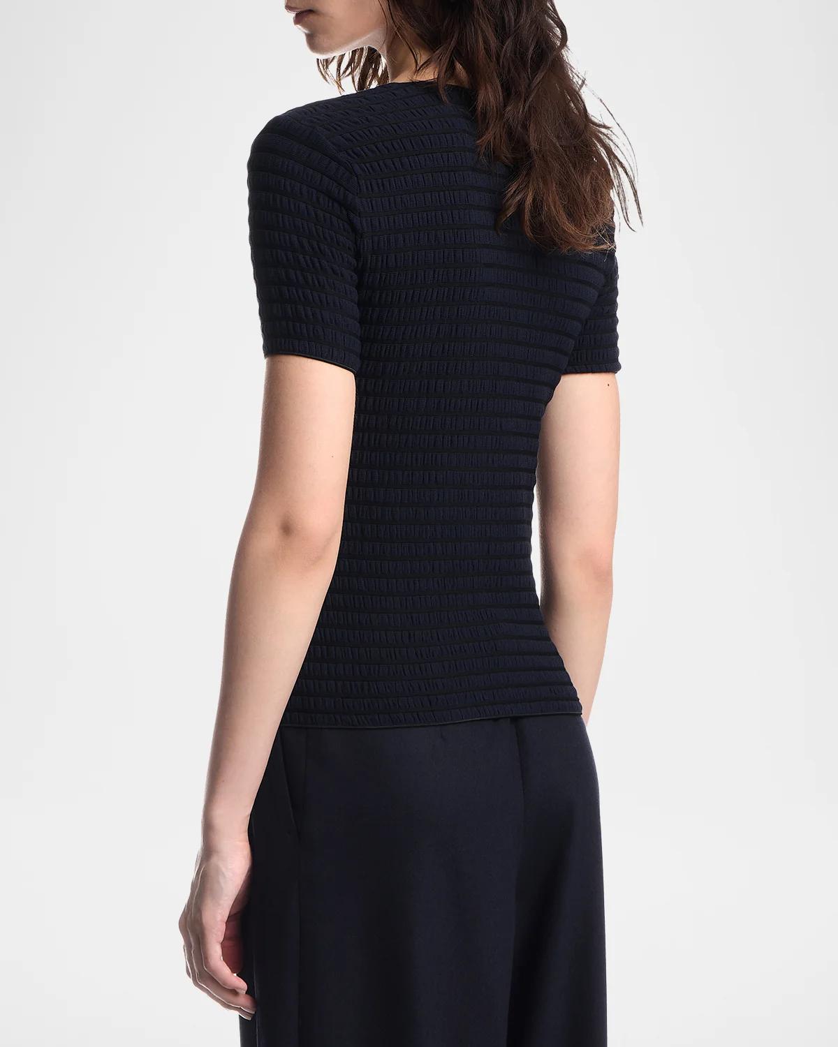 Slim-Fit Textured Jacquard Jersey Top - thumbnail 3