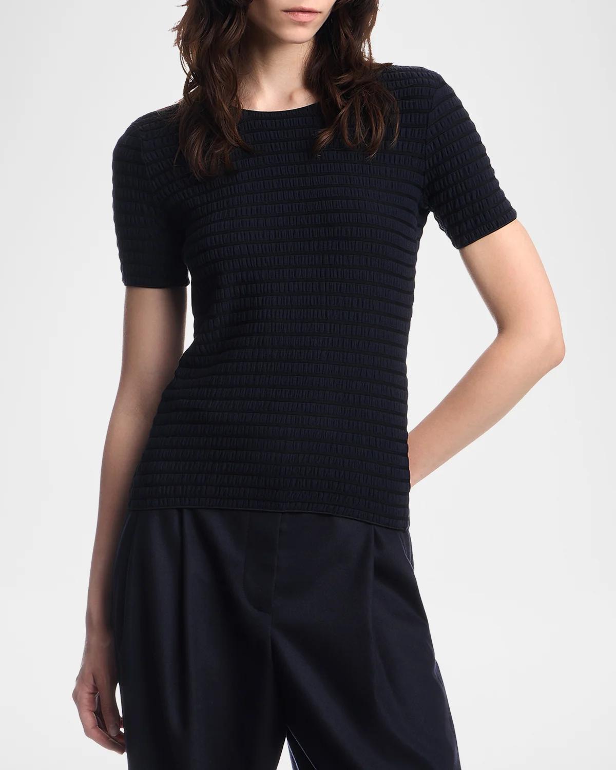 Slim-Fit Textured Jacquard Jersey Top - thumbnail 4