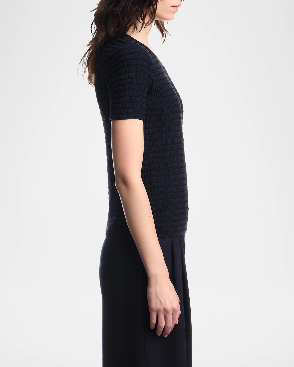 Slim-Fit Textured Jacquard Jersey Top - thumbnail 5