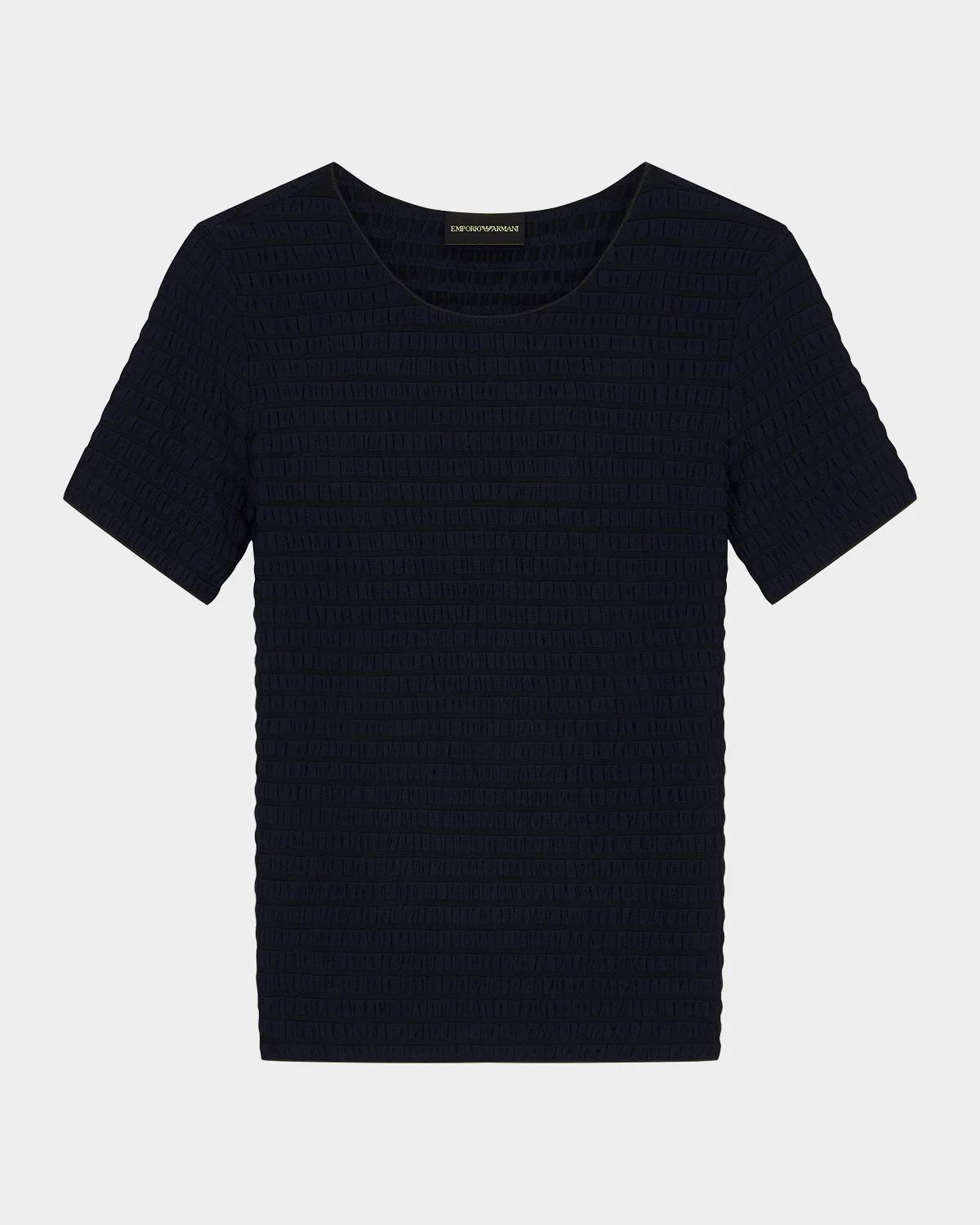 Slim-Fit Textured Jacquard Jersey Top