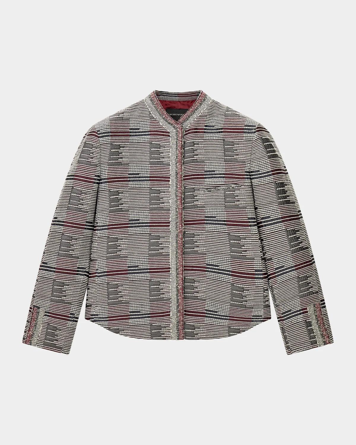 Geometric Jacquard Blazer