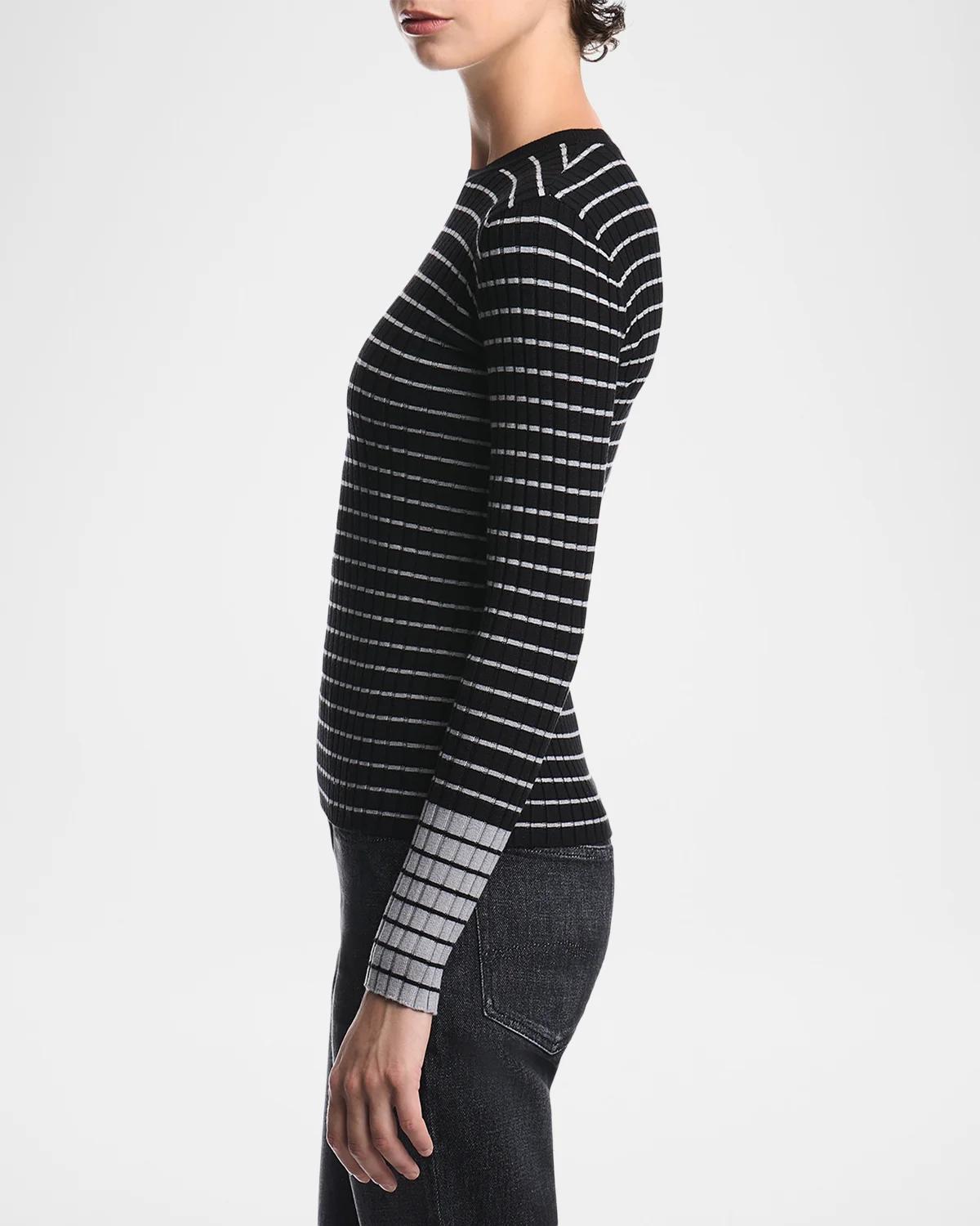 Striped Rib Knit Pullover - thumbnail 5