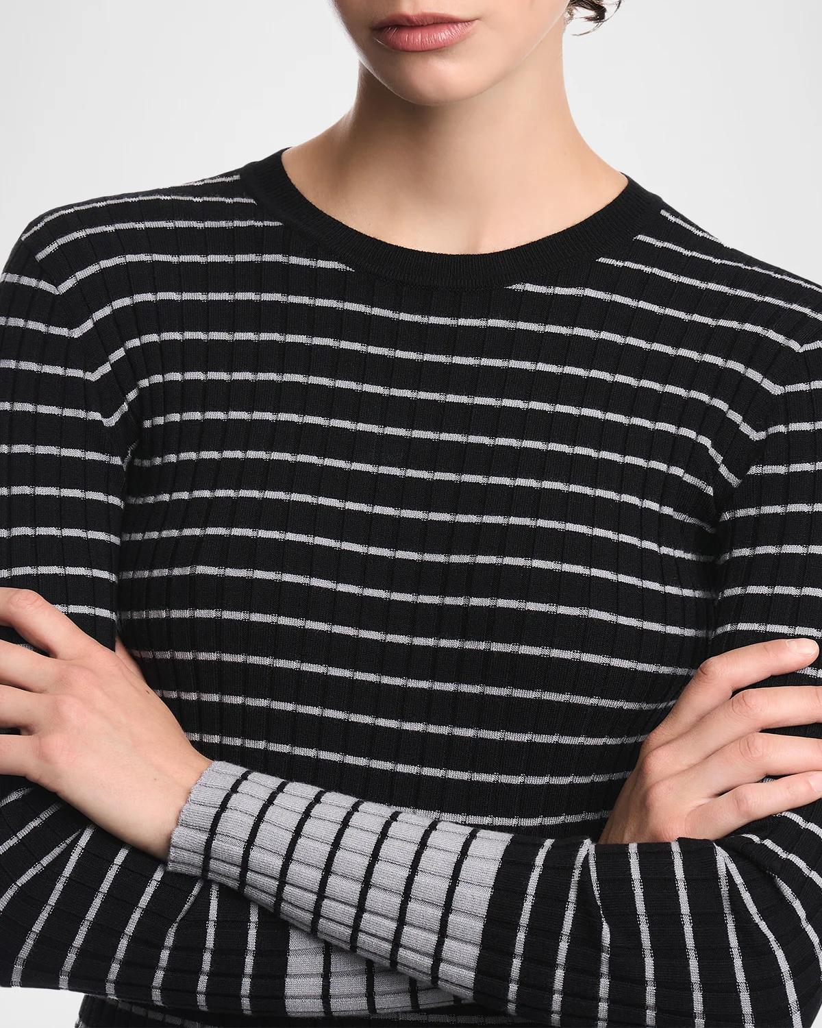 Striped Rib Knit Pullover - thumbnail 6
