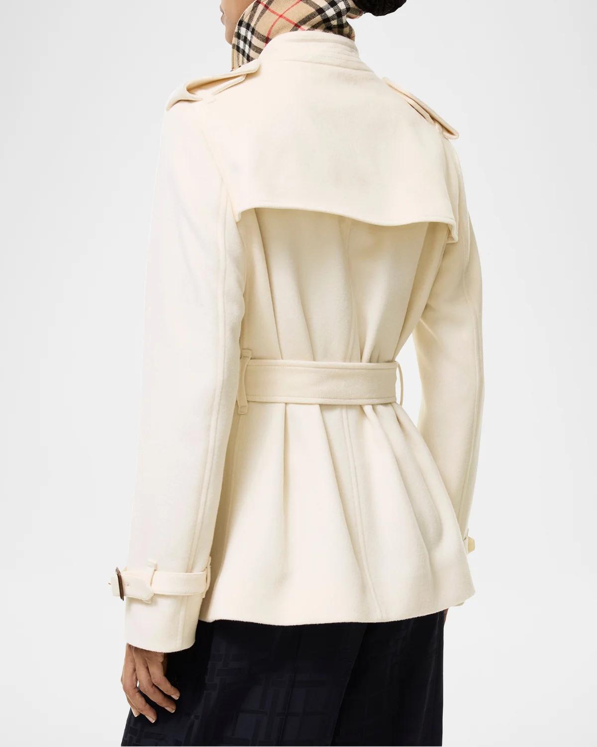 Kensington Belted Cashmere Short Trench Jacket - thumbnail 3