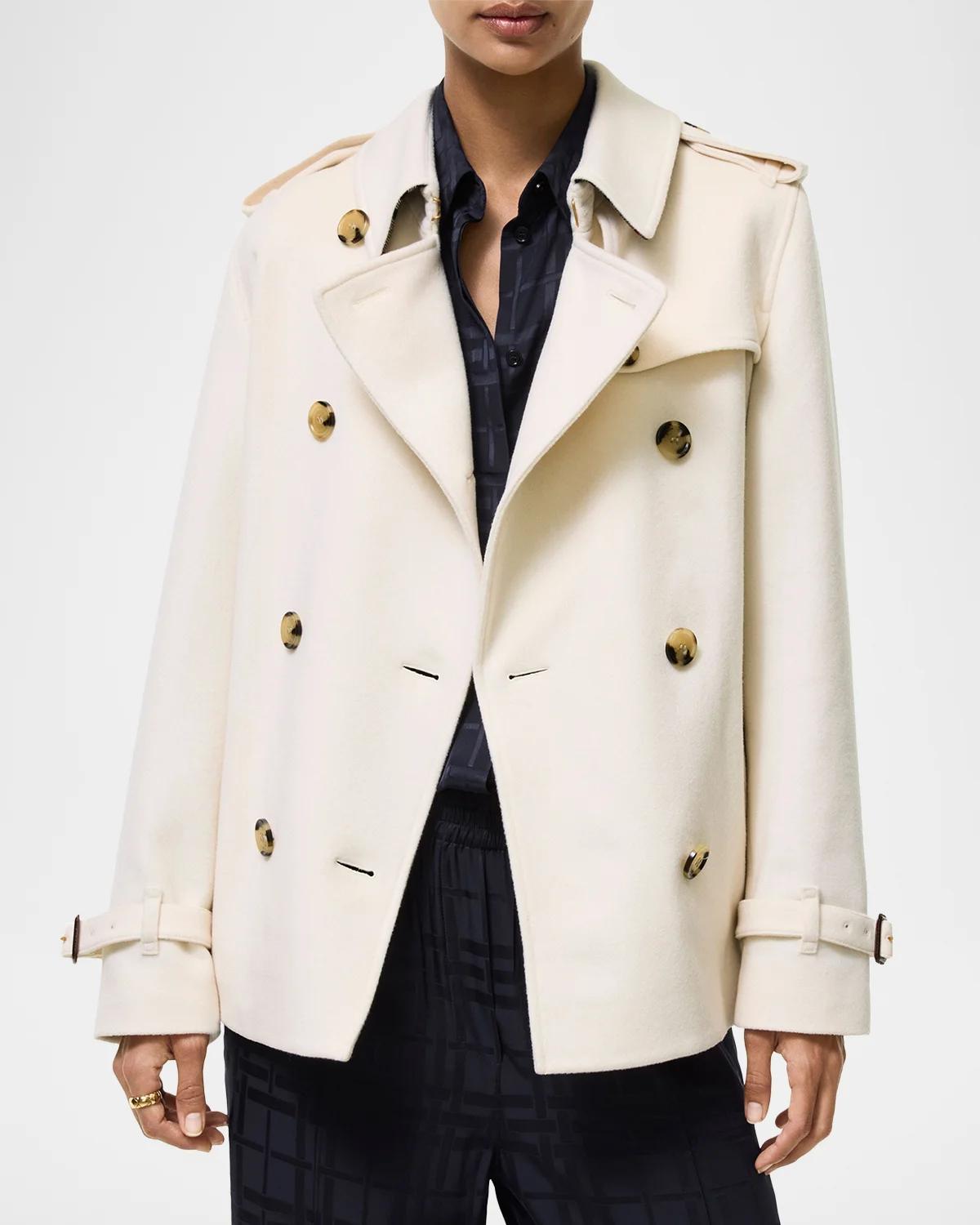 Kensington Belted Cashmere Short Trench Jacket - thumbnail 4