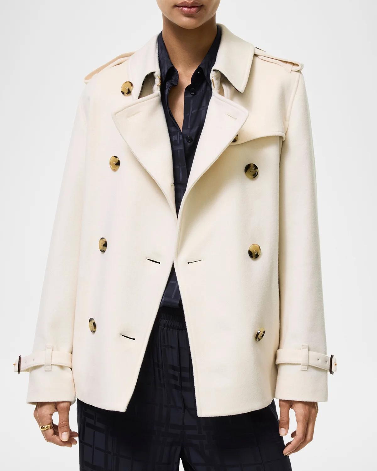 Kensington Belted Cashmere Short Trench Jacket - thumbnail 5
