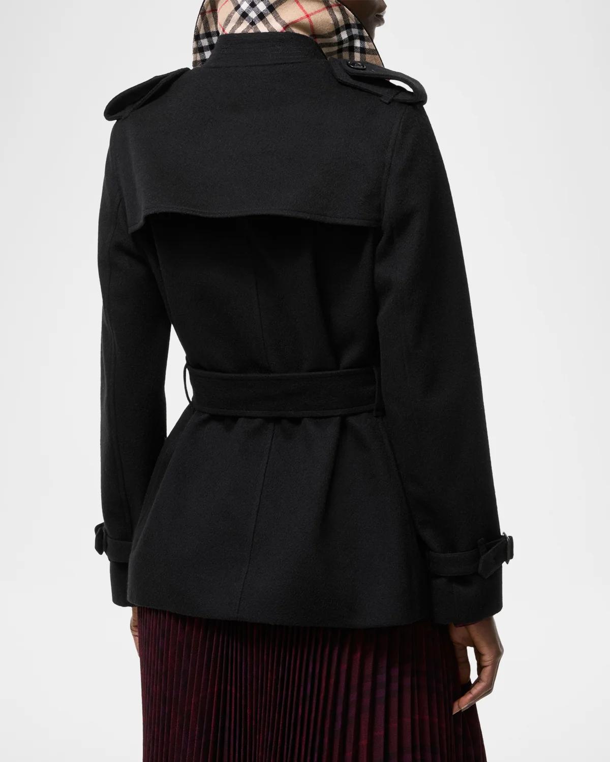Kensington Belted Cashmere Short Trench Jacket - thumbnail 3