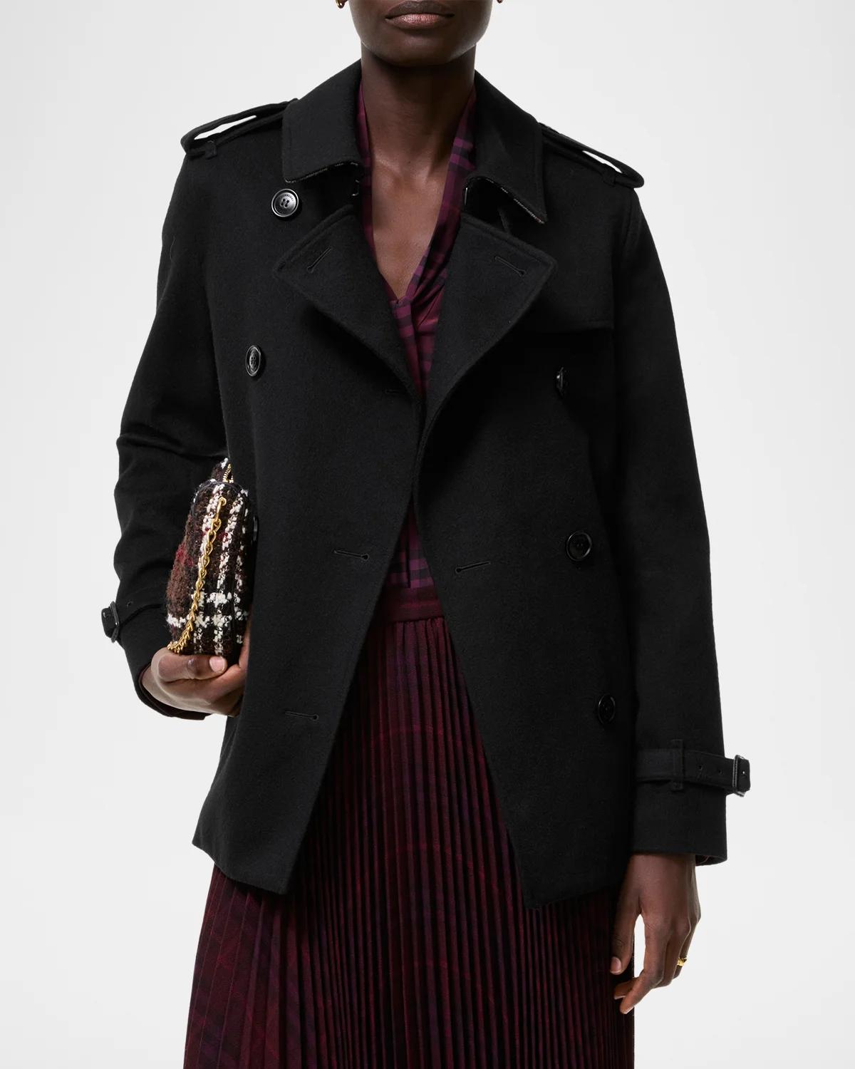 Kensington Belted Cashmere Short Trench Jacket - thumbnail 4