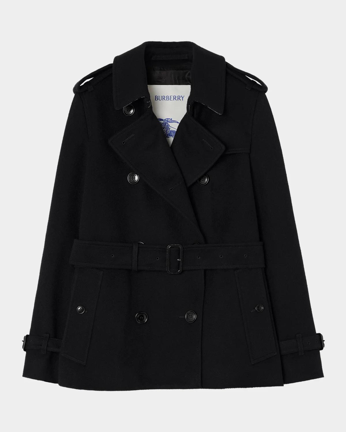 Kensington Belted Cashmere Short Trench Jacket
