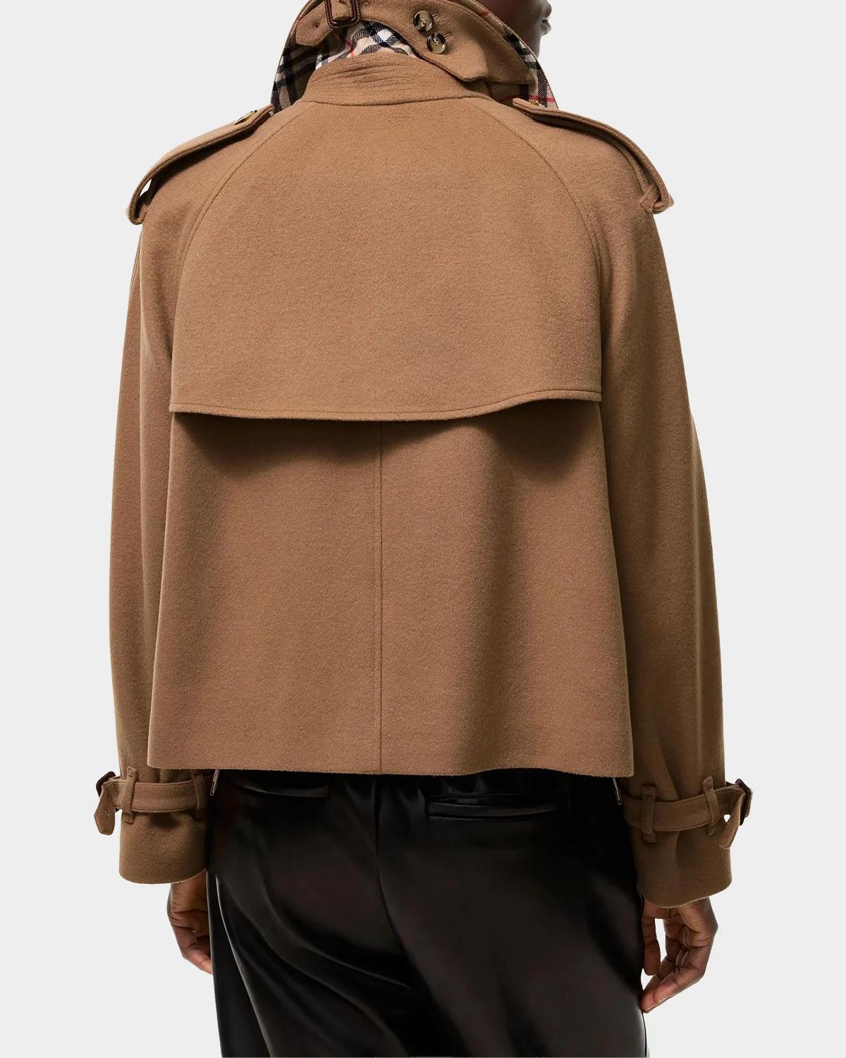 Mayfair Cropped Cashmere Trench Jacket - thumbnail 3
