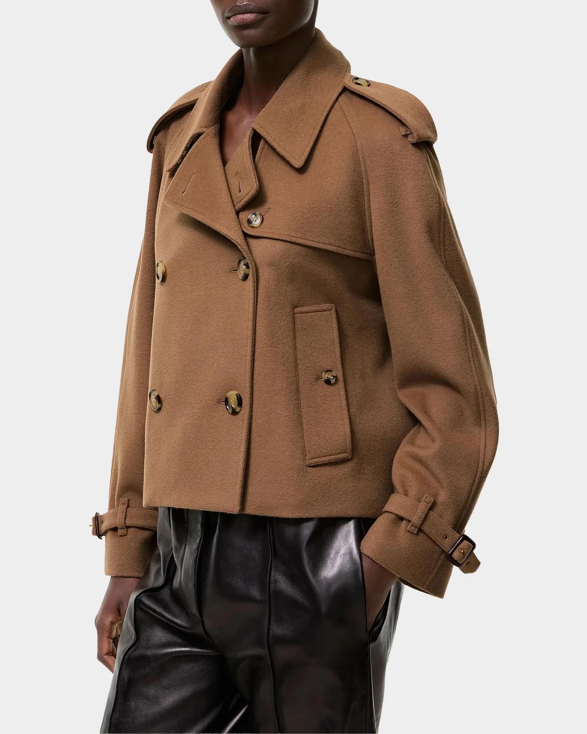 Mayfair Cropped Cashmere Trench Jacket - thumbnail 4