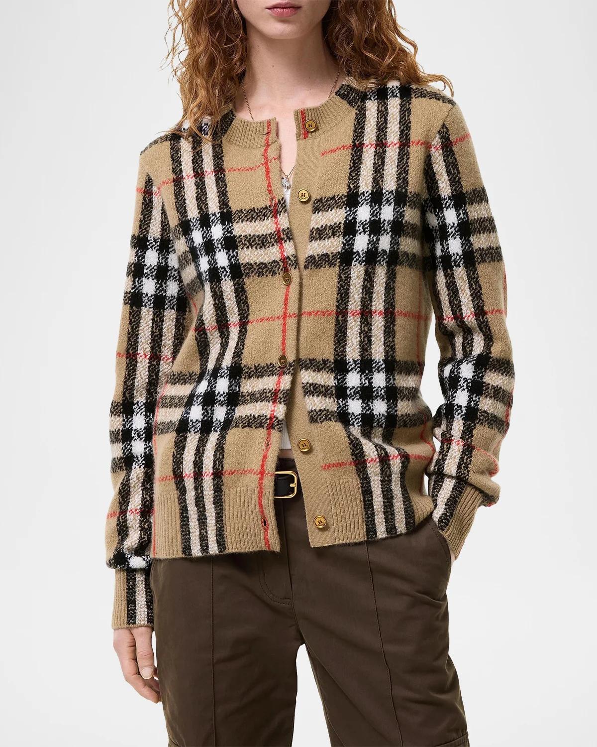Check Cashmere Cardigan - thumbnail 2