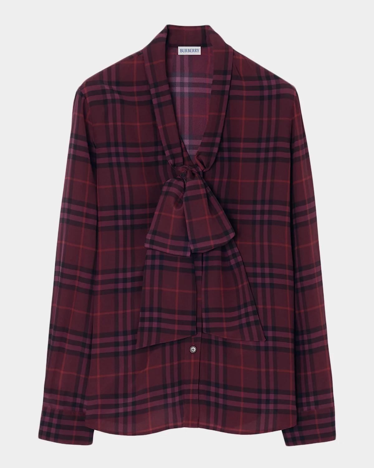 Rhiannon Check Silk Blouse