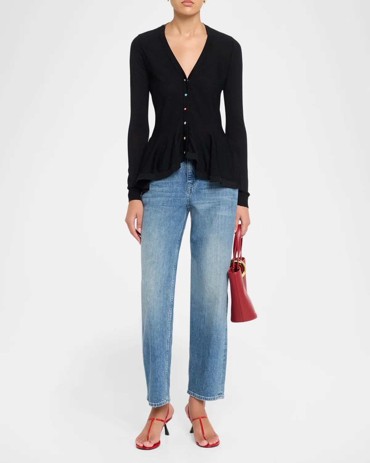 Jamie Peplum Button Top - thumbnail 2