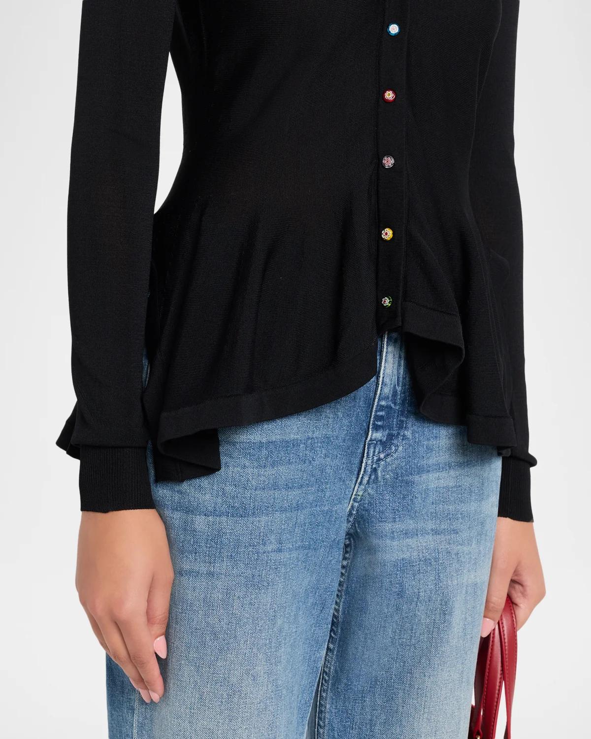 Jamie Peplum Button Top - thumbnail 5