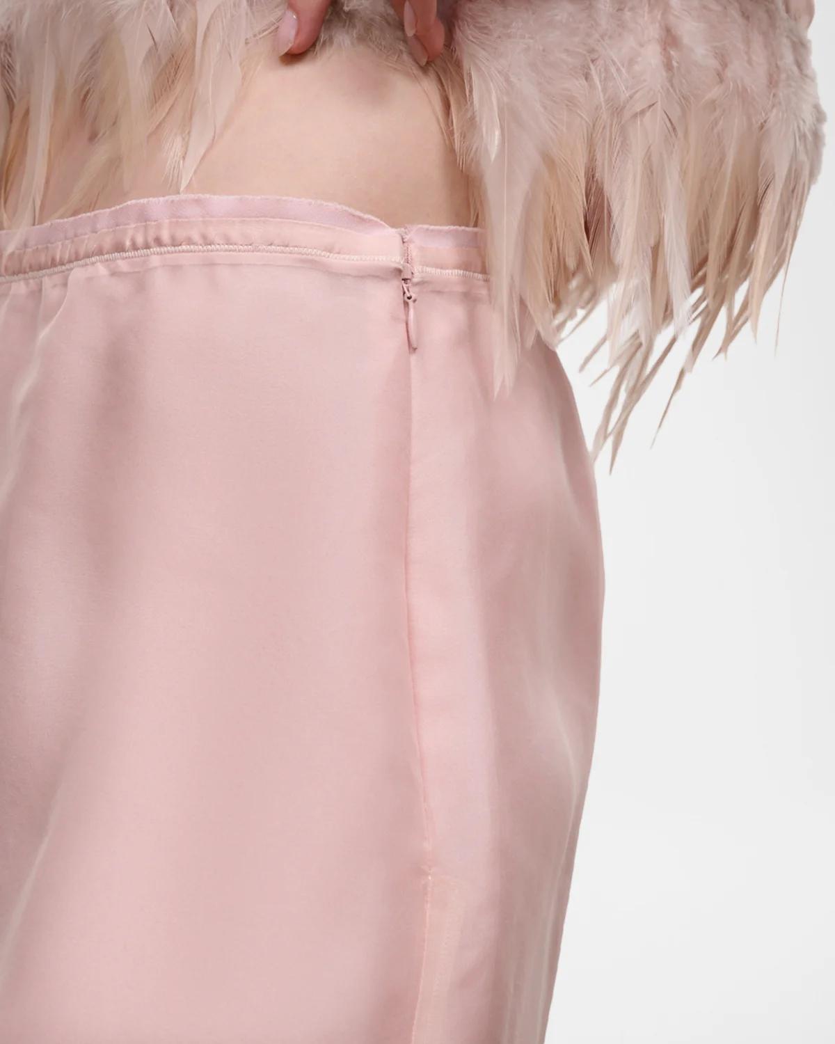 Lark Silk Feather-Hem Mini Skirt - thumbnail 5