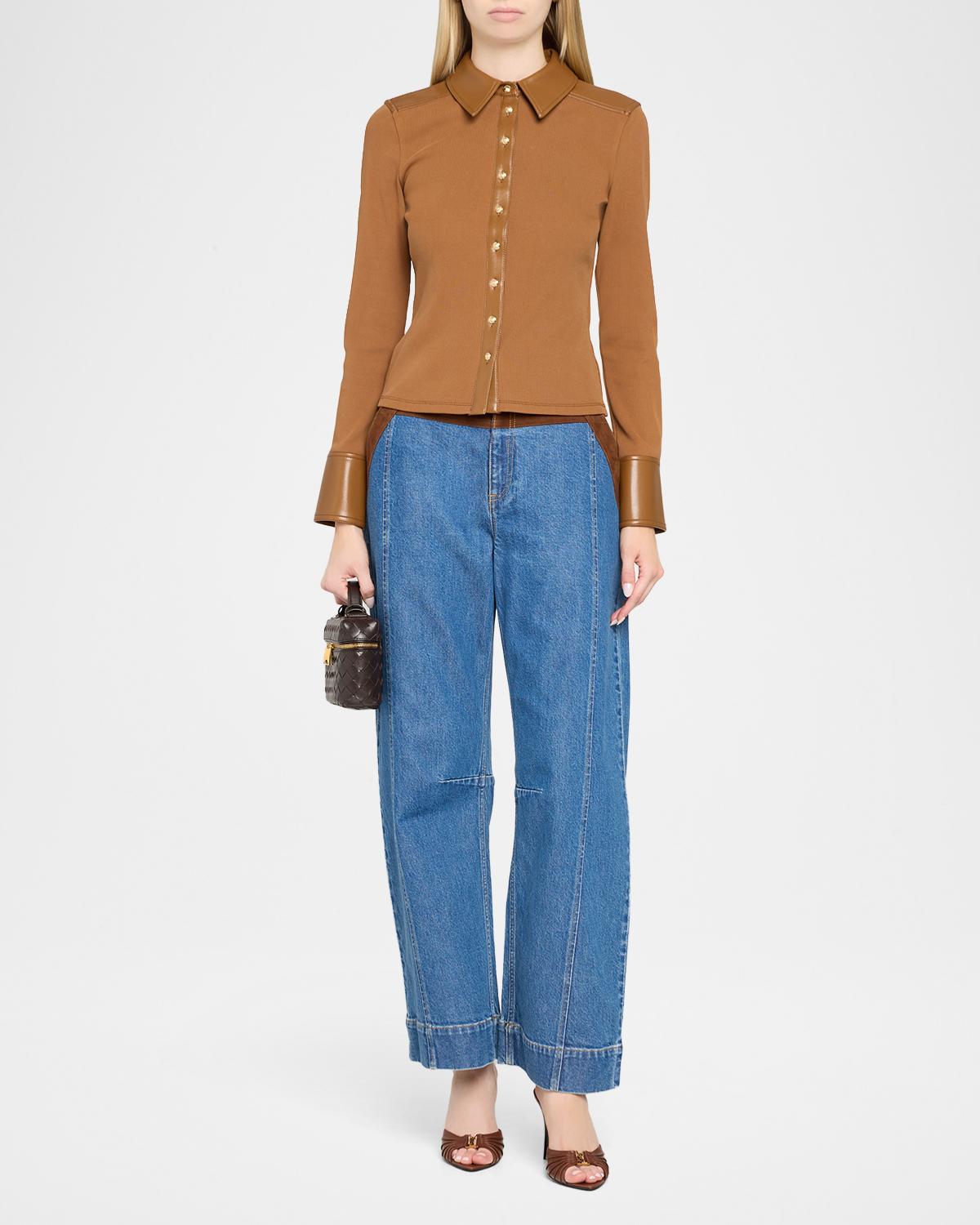 Magali Cotton-Blend Ribbed Top - thumbnail 2
