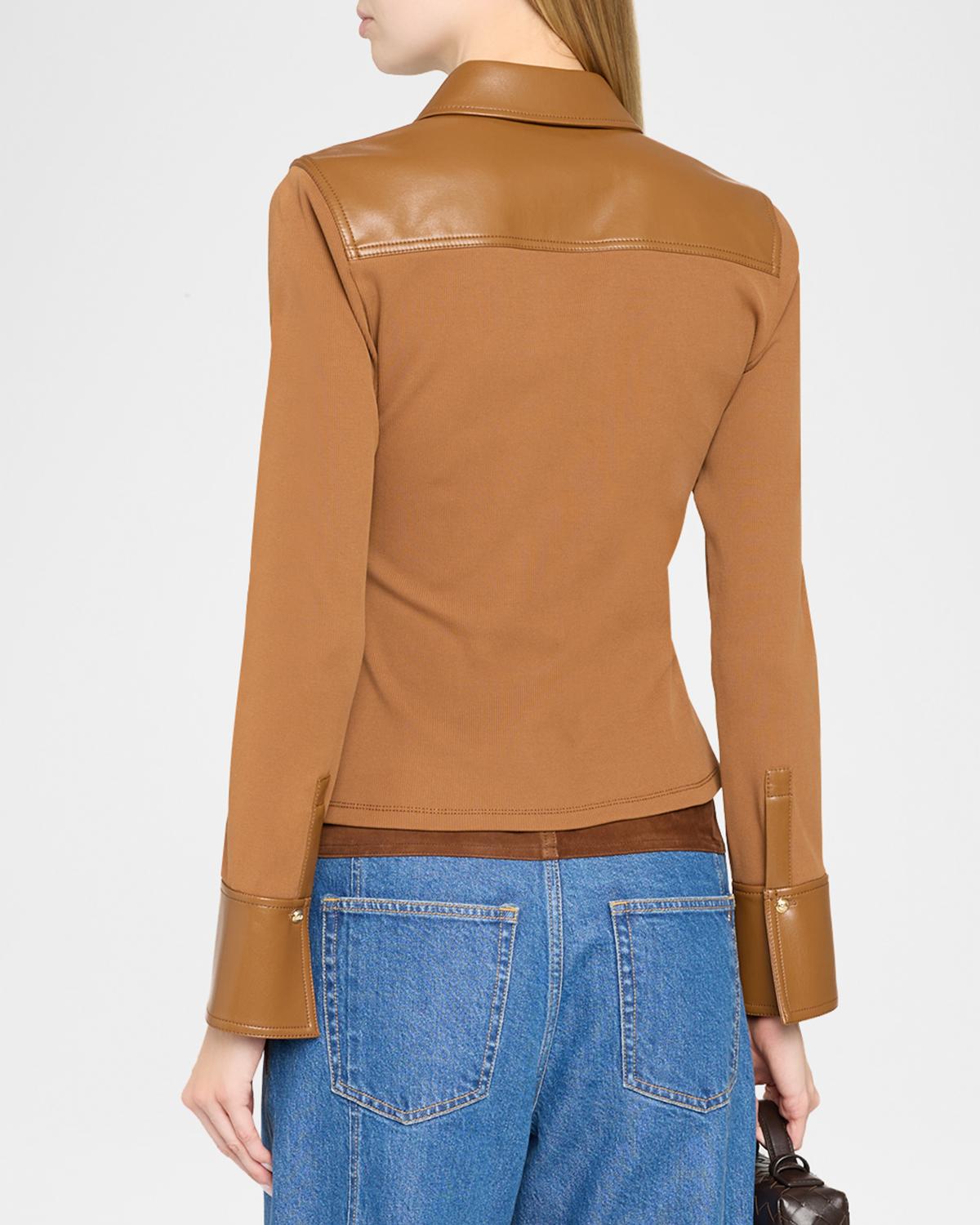 Magali Cotton-Blend Ribbed Top - thumbnail 3