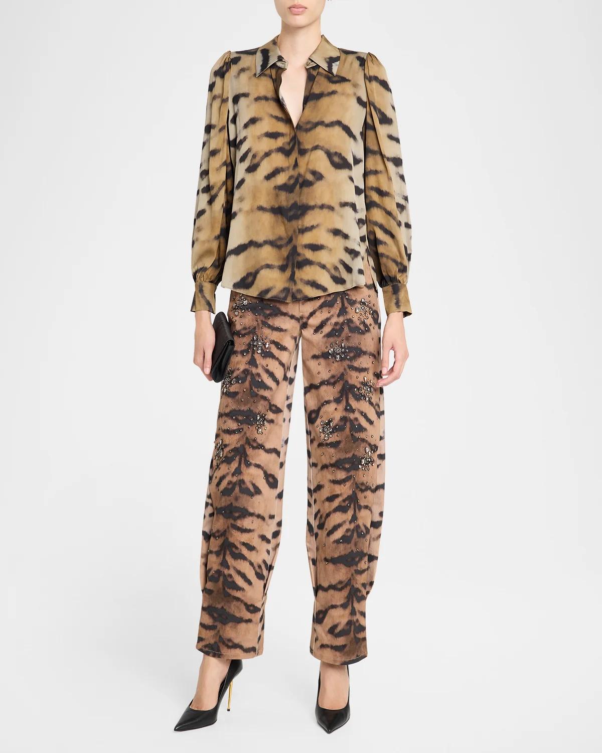 Davis Animal-Print Silk-Blend Blouse - thumbnail 2