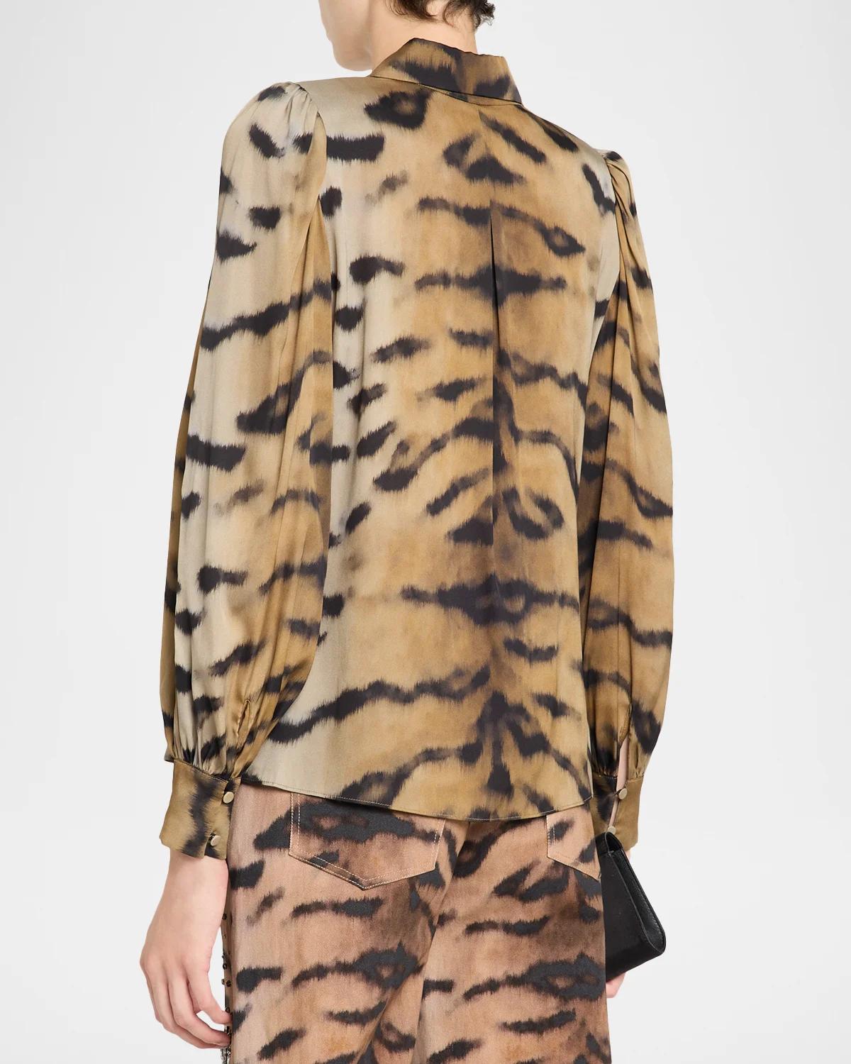Davis Animal-Print Silk-Blend Blouse - thumbnail 3