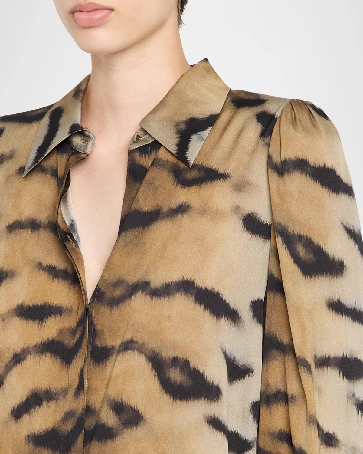 Davis Animal-Print Silk-Blend Blouse - thumbnail 5